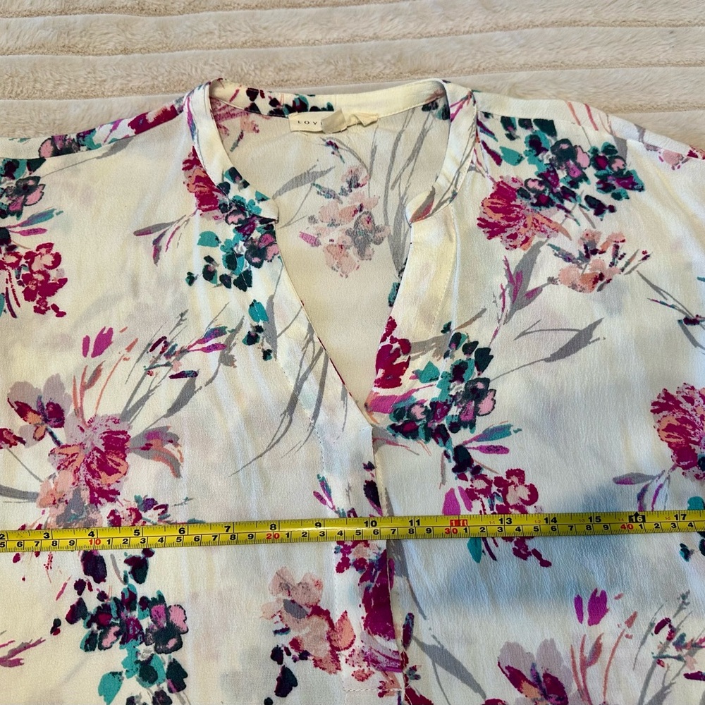 Lovestitch Floral Blouse - Cream and Purple - Picture 5 of 6